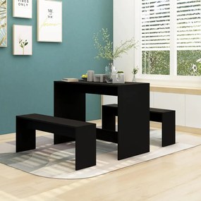 809477 vidaXL Set mobilier de bucătărie, 3 piese, negru, PAL