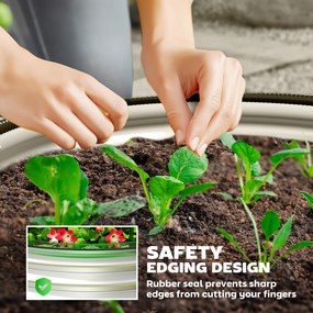 Outsunny Set 2 Paturi Înălțate de Gradină, Jardiniere Exterior cu Margine Protecție, Ideal pentru Flori și Legume, Design Ergonomic | Aosom Romania