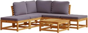 vidaXL Set mobilier grădină cu perne, 6 piese, lemn masiv acacia