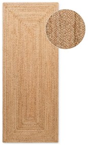 Covor tip traversă în culoare naturală reversibil, țesut manual din iută 80x200 cm Sharmila Natural Brown – Hanse Home