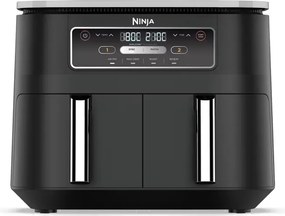 Friteuza dubla cu aer cald Ninja Foodi Dual Zone AF200EU, 2400 W, Zone independente, 7,6 l, 4 programe, 100-240°C, Max Crisp, Sync, Negru
