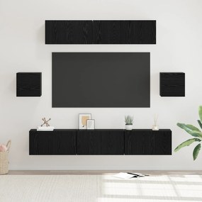 vidaXL Set comodă TV 7 pcs Stejar negru 80 x 30 x 30 cm Lemn compozit