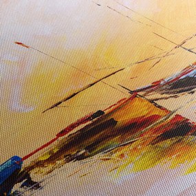 Tablou - Pictură barcă (cu ceas) (90x30 cm)