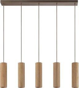 Brilliant - Lustra suspendată pe cablu LAKEWOOD 5xGU10/10W/230V maro
