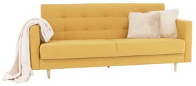 Set complet tapitat de canapea cu fotoliu, tesatura de culoare mustar, AMEDIA