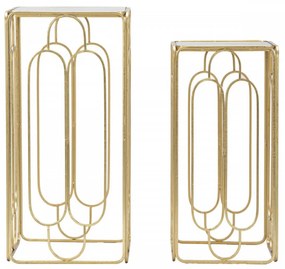 Set 2 masute auxiliare aurii din metal, 34 - 29 cm, Arty Mauro Ferretti