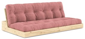 Canapea roz extensibilă cu tapițerie din catifea reiată 196 cm Base – Karup Design