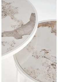 Set de 2 mese de cafea AURORO bej/alb