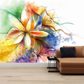 Fototapet - Flori galbene, abstract (147x102 cm)
