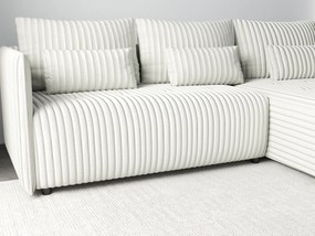Colțar extensibil dumonde cu ladă de depozitare si sezut confortabil din spuma high-density, Malta Ambience White II 235x185 cm