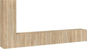 vidaXL Set dulap TV, 3 piese, stejar sonoma, lemn prelucrat