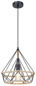 Pendul design industrial ULLEU negru, maro 38cm