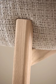 MAZZONI EXPORT DEBORA Bej (țesătură Juto 4)/cadru stejar vopsit - SCAUN DE LEMN ADÂNC PENTRU LIVING SUFRAGERIE BIROU RETRO