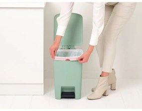 Coș cu pedală Brabantia StepUp 1008484, 25 L, Materiale ecologice, Deschidere mare, Verde deschis
