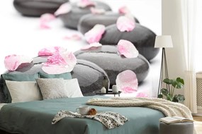Fototapet pietre wellness cu petalei