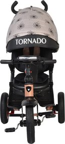 Tricicleta cu copertina Novokids™ Tornado , Cu melodii si lumini, Roti gomflabile din cauciuc, Pozitie somn, Scaun reversibil cu invartire 360 grade