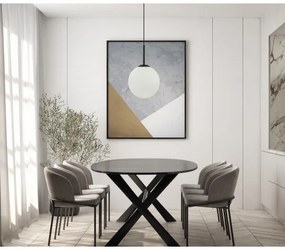 Lustră pe cablu DEORE 1xE27/40W/230V 118 cm negru ITALUX PND-5578-1M-BK