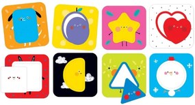 JOC EDUCATIV PENTRU COPII SI BEBELUSI, ON THE GO DISCOVERING SHAPES, PRIMELE CARTONASE CU IMAGINI SI FORME GEOMETRICE, 16 PIESE - BANANA PANDA (BP49099)