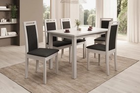 Scaun tapitat, din lemn, Nola VI, ADRK Furniture (Culoare: Alb / Opium 99)