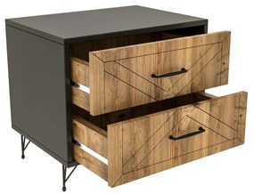 Noptiera Glynn Nightstand, Crem, 40x55x50 cm