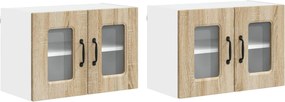 vidaXL Dulap de bucătărie Kalmar 2 pcs Stejar Sonoma 60 x 31 x 40 cm