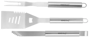 Set 3 ustensile pentru gratar, inox, Kinghoff KH1919