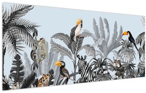 Tablou - Animale în pădurea tropicală (120x50 cm)