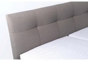 Pat tapițat MARIA 160x200 cm cu saltea și spațiu de depozitare, taupe