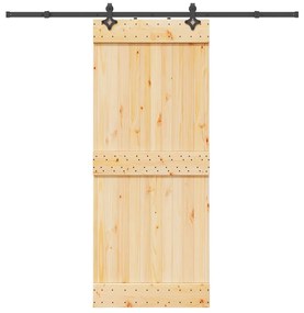 vidaXL Ușă glisantă cu set de feronerie 85x210 cm, lemn masiv de pin