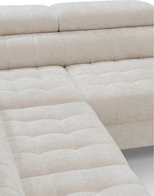 Colțar cu funcție de dormit Nardo L, extensibil, dreapta - chenille bej deschis Vibe 06