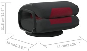 Scaun de podea pivotant, negru si rosu vin, material textil 1, black and wine red