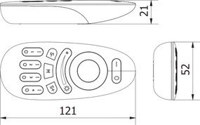 Telecomandă GTV pentru bandă LED RGBW, 4 zone, alb Alb, Plastic