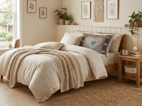 Fata de perna din amestec de bumbac HEART RETRO POLY 50x70 cm, maro