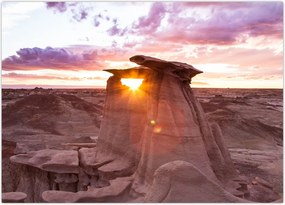 Tablou - Apus de soare în deșert (70x50 cm)