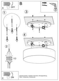 Plafonieră Sollux Atis Ceiling, alb