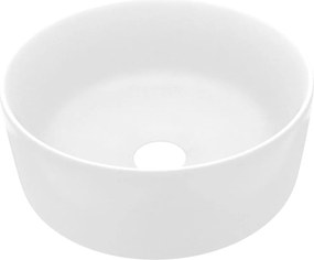 vidaXL Chiuvetă de baie lux, alb mat, 40 x 15 cm, ceramică, rotund
