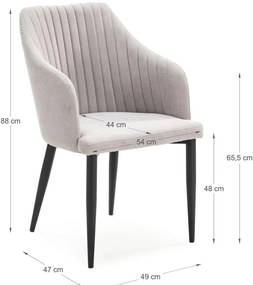 Set de scaune de sufragerie gri deschis 2 buc. tapițat Nadi – Marckeric