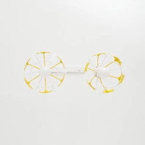 Lustră pe cablu pentru copii STARS 2xE27/15W/230V galben/alb