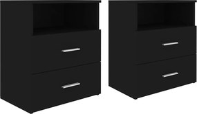 vidaXL Noptiere, 2 buc., negru, 50x32x60 cm