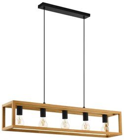 Eglo 32143 - Lustră suspendată pe cablu BLACKCROWN 5xE27/40W/230V maro