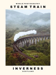 Fotografie de artă Steam Train (Inverness, Scotland), (30 x 40 cm)