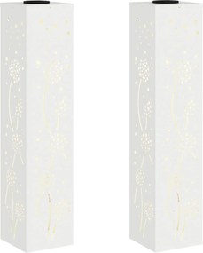 vidaXL Lumină LED Solară pentru Alei 2 pcs Alb Oțel laminat la rece
