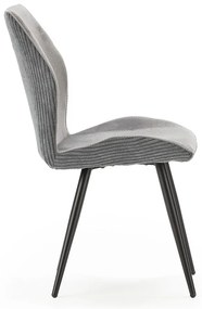 Scaune de dining gri-deschis 2 buc. din catifea reiată Adaya – Marckeric