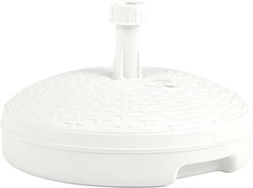 vidaXL Suport umbrelă, umplut cu apă/nisip, alb, 20 L, plastic ratan