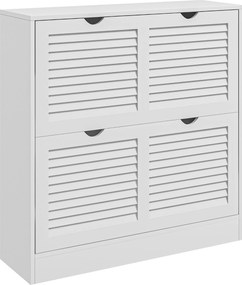Dulap Ingust pentru Pantofi, Dulap Ingust pentru Depozitarea Pantofilor cu 2 Usi Rabatabile 81,5x25x83cm HOMCOM | Aosom Romania