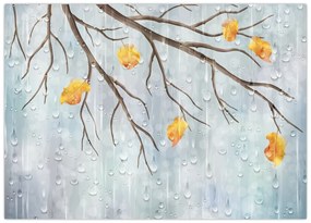 Tablou pe sticlă - Toamna ploioasă (70x50 cm)