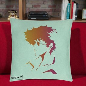 Perna Decorativa Cowboy Bebop Spike Silueta Gradient, 40x40 cm, Verde Menta, Husa Detasabila, Perna Inclusa, BEKZ®