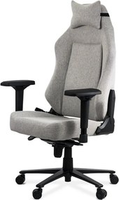 Scaun gaming gri din stofa cu cotiere 4D, durabil OFF 297