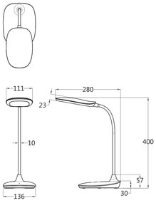 Lampă LED tactilă dimabilă de masă Globo 58455W BOTAL LED/9W/230V