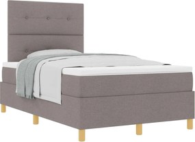 vidaXL Pat cu arcuri cu saltea Gri taupe 120 x 190 cm țesătură